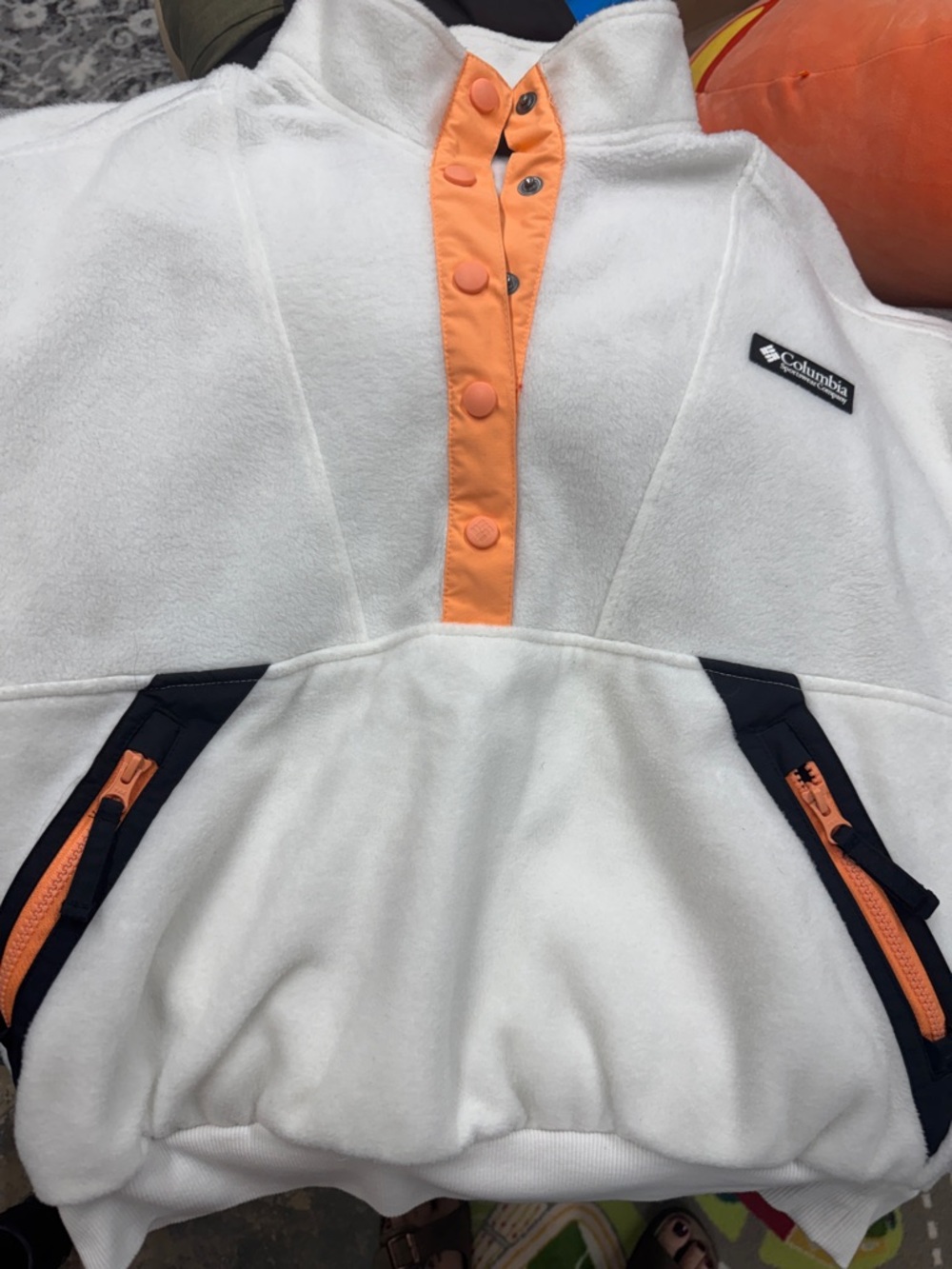 Columbia White Fleece Pullover